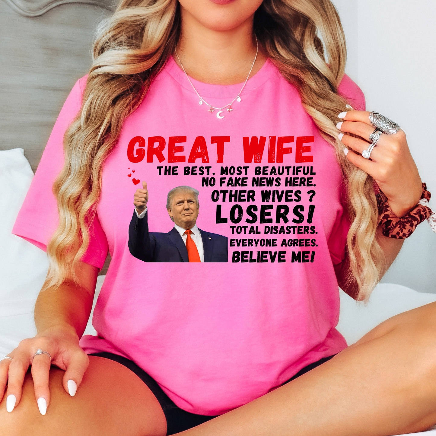 Funny political tshirt for women – Trump "Great Wife" design