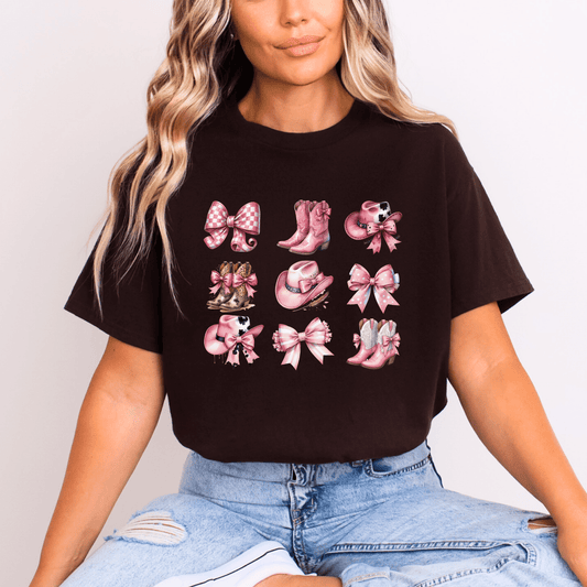 Coquette Western T-Shirt - The Right Side PrintsCoquette Western T-Shirtwomen's long sleeve sweatshirtBrownSmall