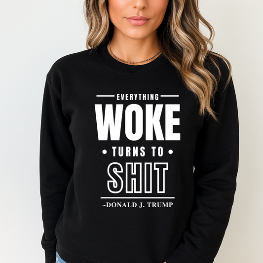 Black sweatshirt featuring strong message