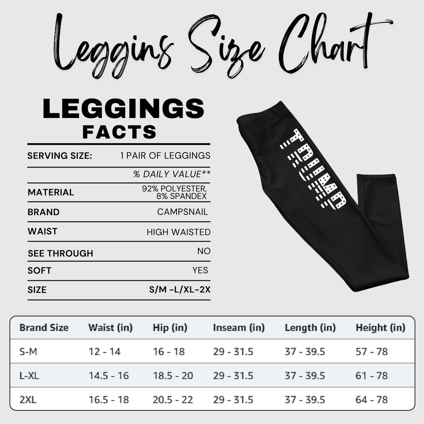 TRUMP High-Waisted Leggings with Side Pockets – Patriotic & Bold