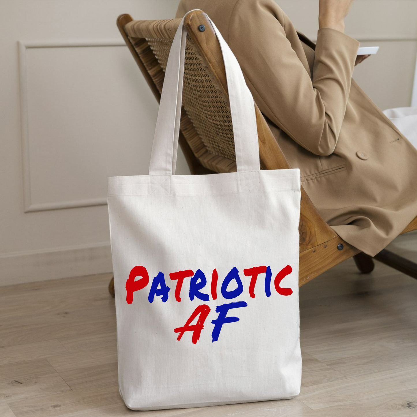 Patriotic AF Tote Bag – Bold American Pride Canvas Bag for Everyday Use