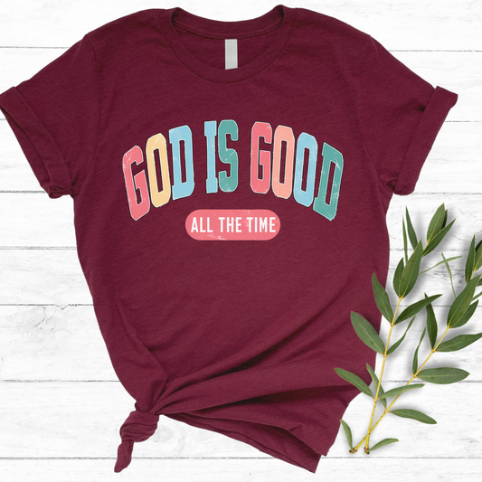 Retro lettering women’s tee with positive message design