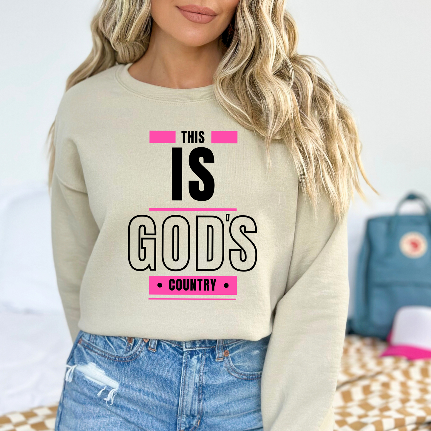 Sand Unisex crewneck sweatshirt with bold statement graphic