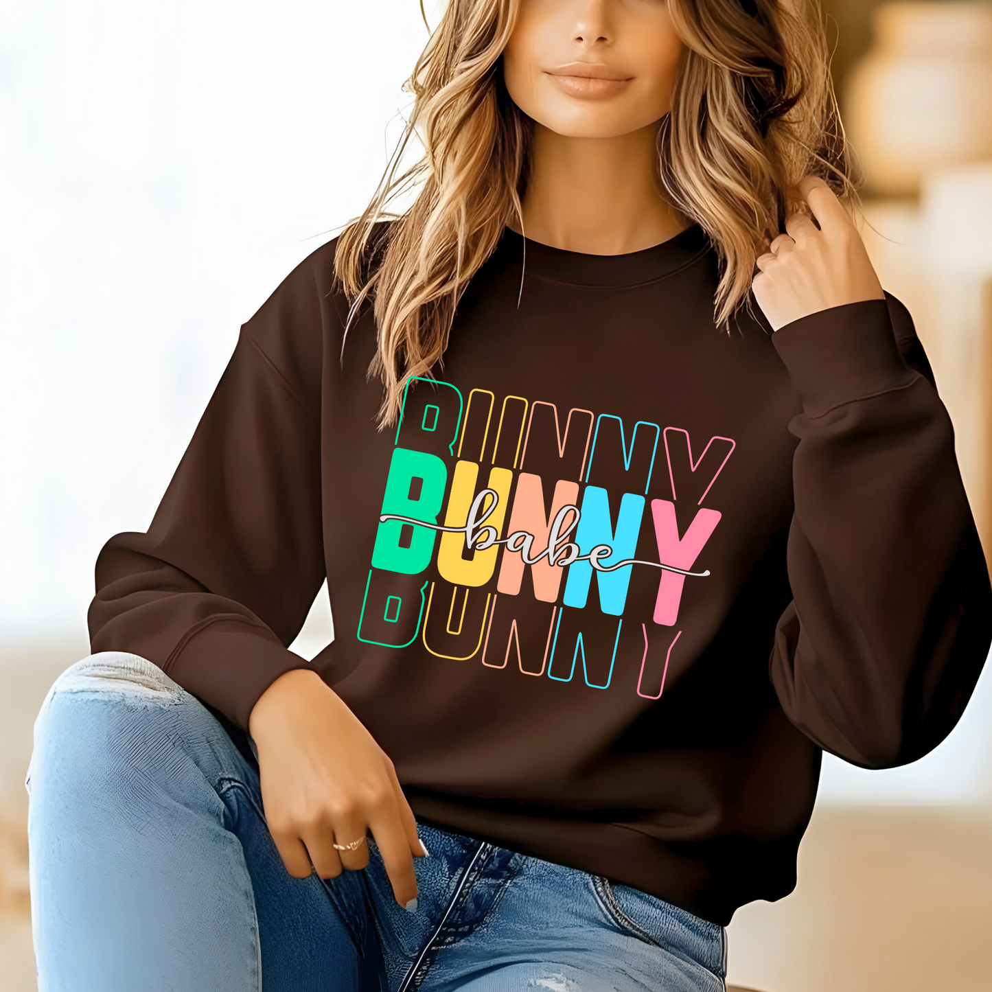 Bunny Babe Sweatshirt – Trendy Easter Pullover for Women