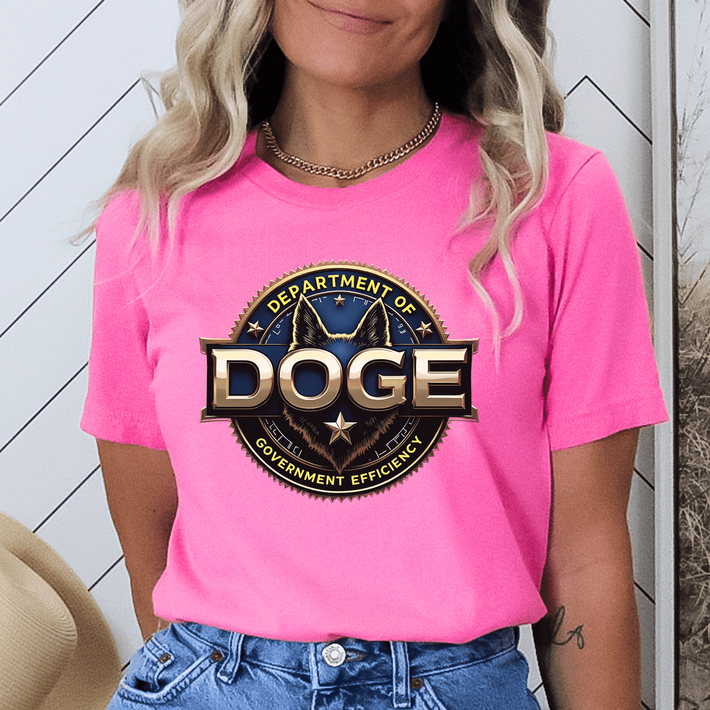 Unisex 'DOGE Dept of Government Efficiency' Graphic T-Shirt – Political Humor Tee - The Right Side PrintsUnisex 'DOGE Dept of Government Efficiency' Graphic T-Shirt – Political Humor TeeT-shirtBright PinkSmall