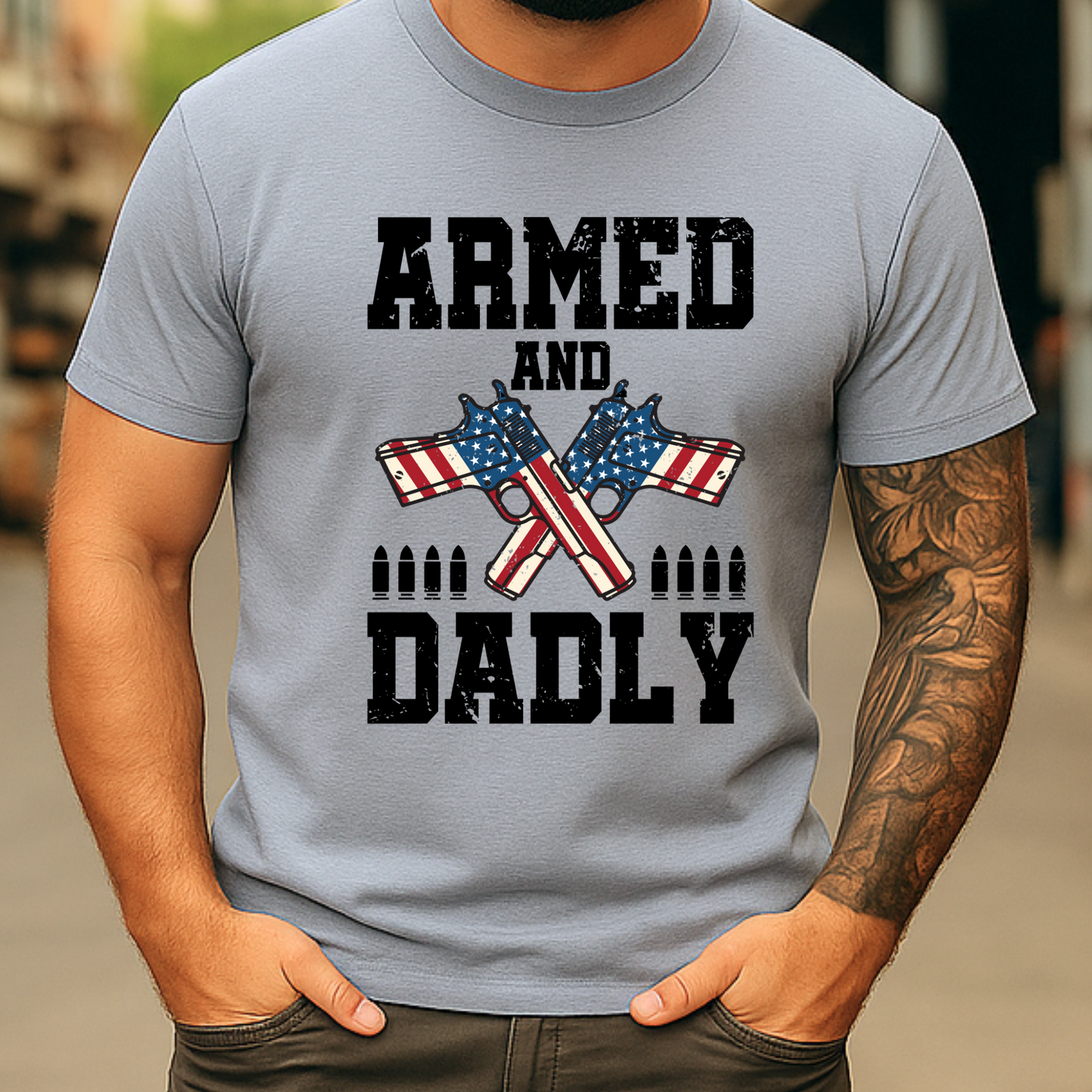 Armed Daddy Shirt – Patriotic 2A Father’s Day Gift for Gun-Loving Dads