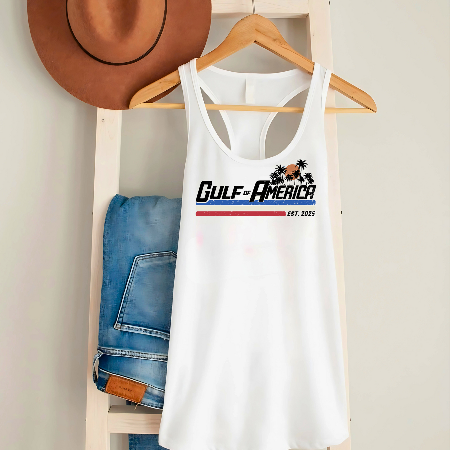 TrendyRed, white, and blue Donald Trump Patriotic Beach Tank Top tank top – cute conservative apparel