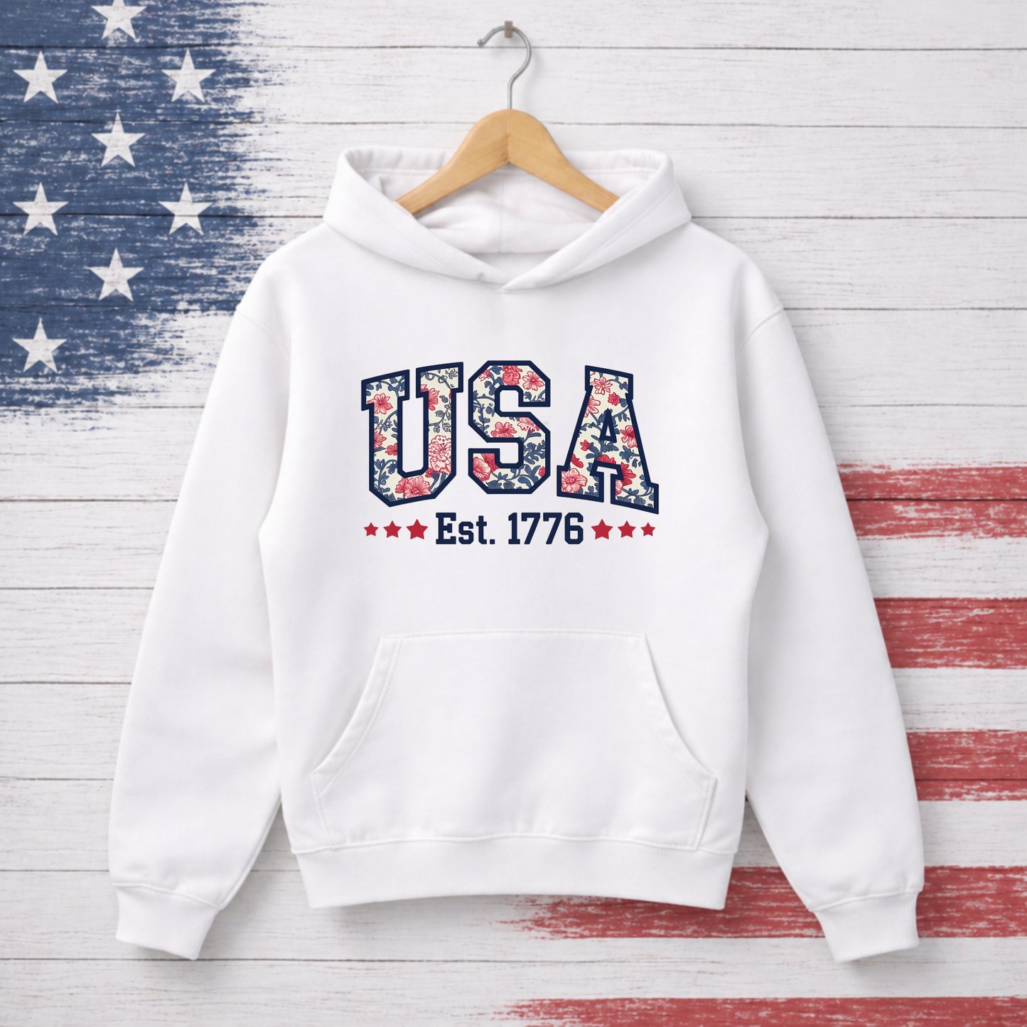 USA Est. 1776 Floral Patriotic Women's Shirt & Sweatshirt