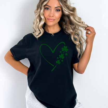 Heart Clover T-Shirt St Patrick’s Day Irish Lucky Shirt