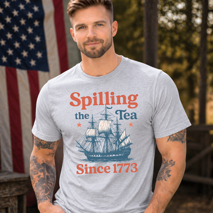 Spilling the Tea Since 1773 men’s tee multiple color options