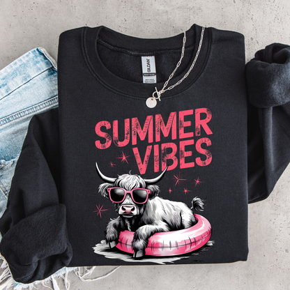 Summer Vibes Highland Cow Youth Shirt