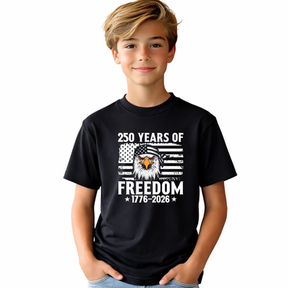 250 Years of Freedom Youth Shirt – 1776–2026 Patriotic Eagle Kids T-Shirt & Sweatshirt