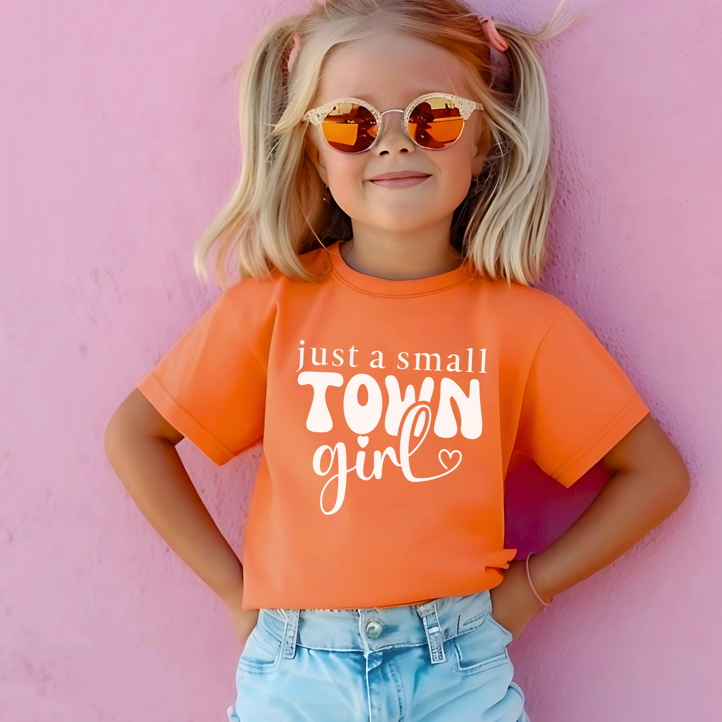 Trendy small-town girl youth tee – perfect for little country girls.