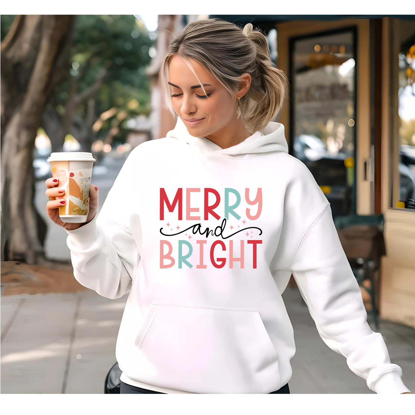 Merry & Bright Christmas Shirt, Sweatshirt or Hoodie