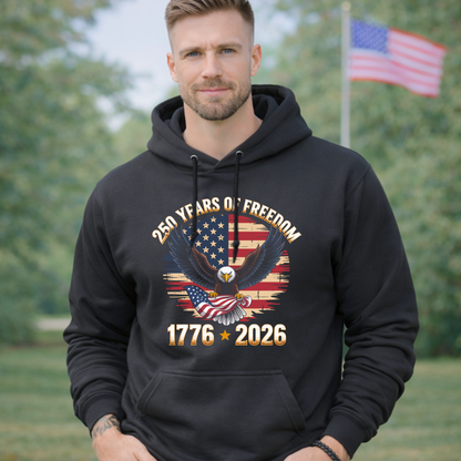 250 Years of Freedom Men's Patriotic Shirt 1776–2026