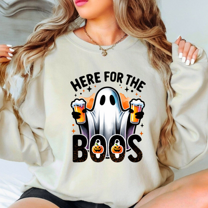 Sand pullover sweatshirt Halloween theme with ghost and beer