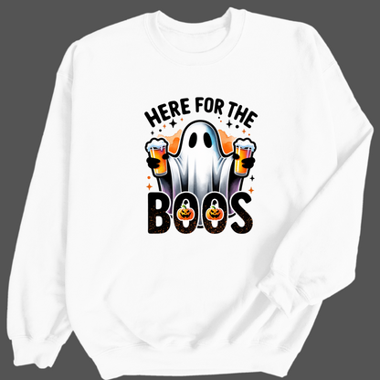 Here For The Boos Halloween Sweatshirt – Funny Ghost Beer Pullover