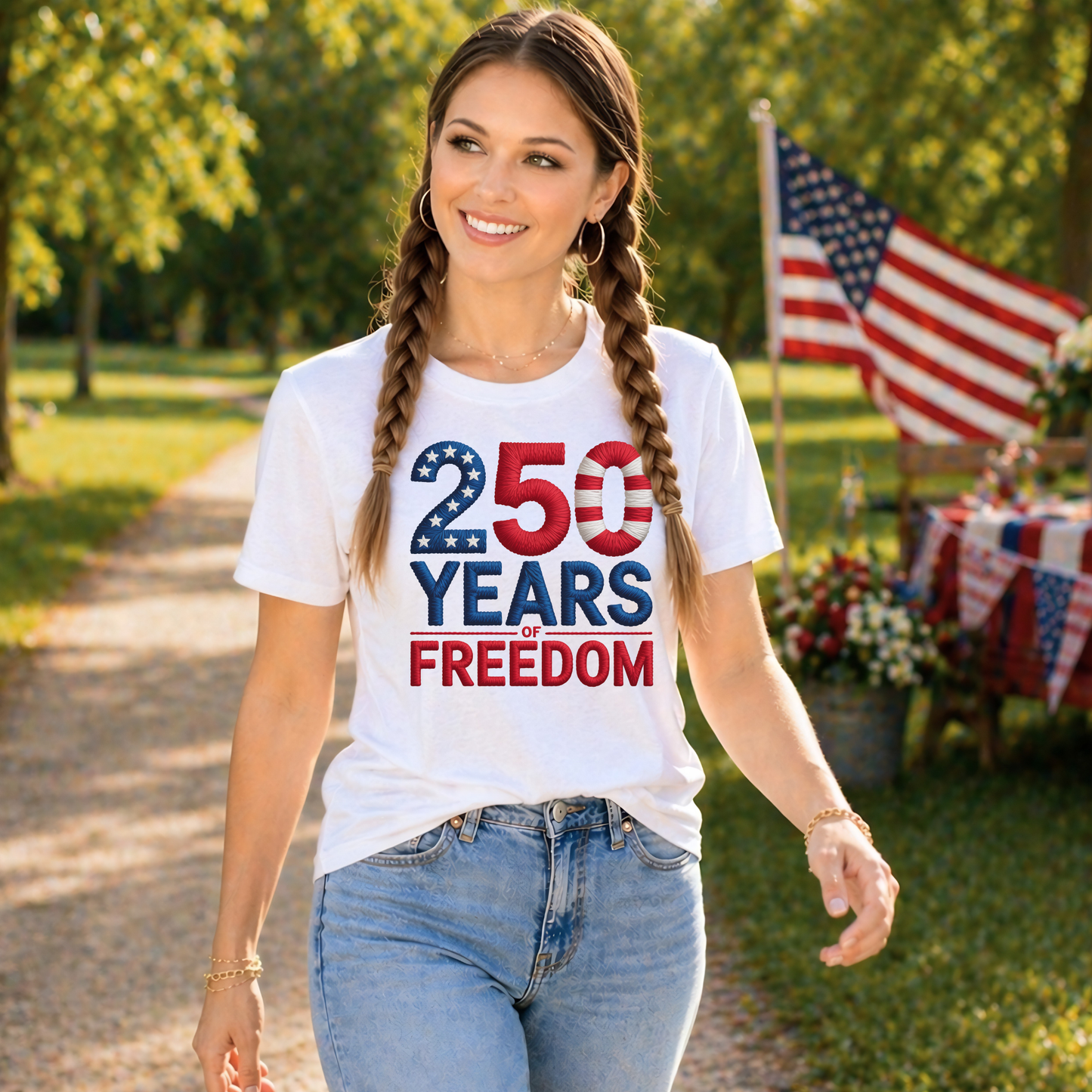 250 Years of Freedom Women's Patriotic Shirt & Sweatshirt