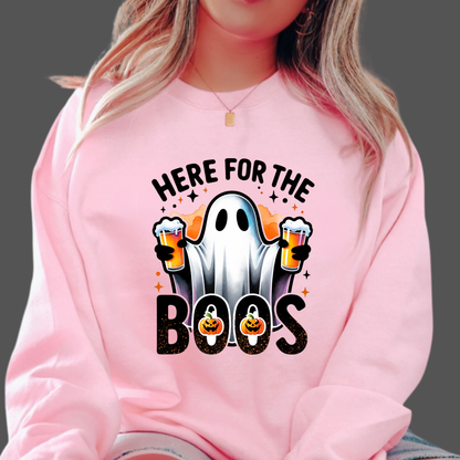 Light pink Halloween sweatshirt ghost design