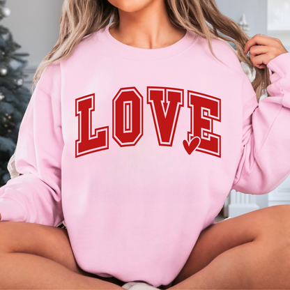 4. Pink unisex LOVE T-shirt for women, cute Valentine’s top