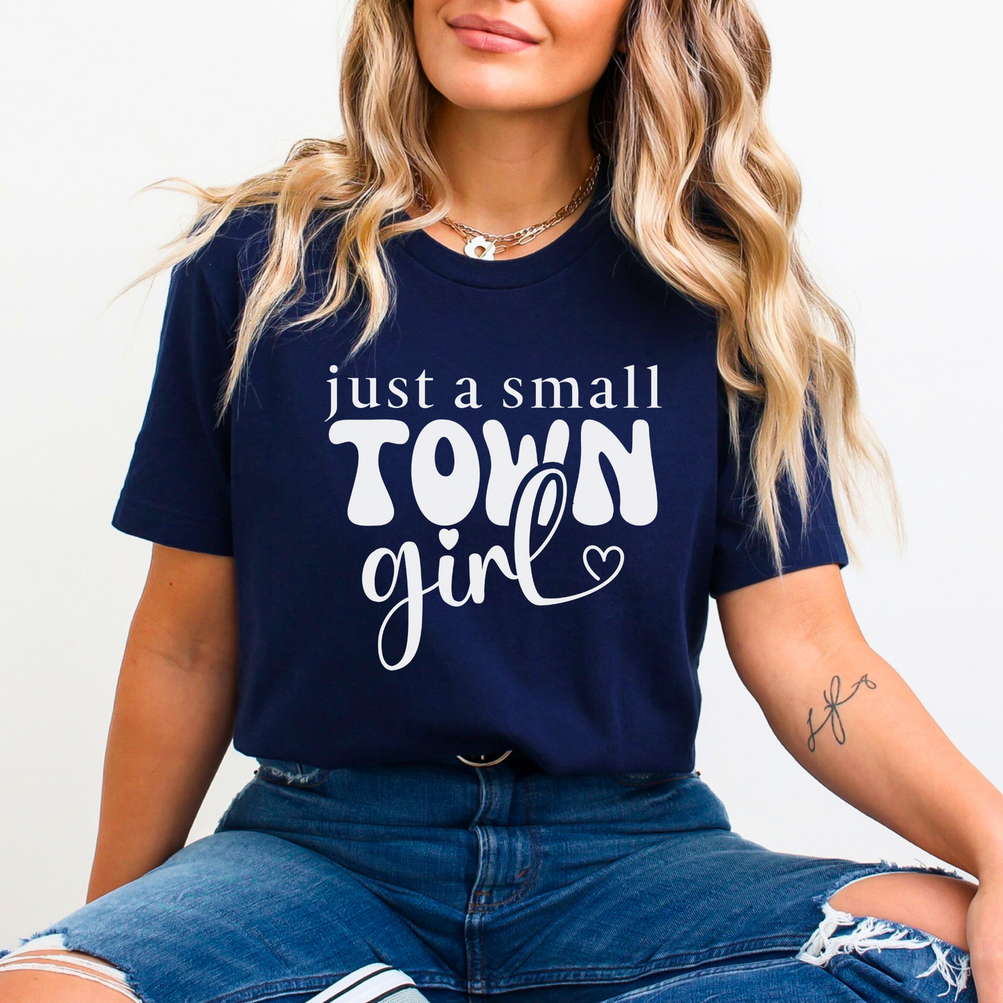 Soft cotton-blend Just a Small Town Girl T-shirt – perfect for casual country outfits.