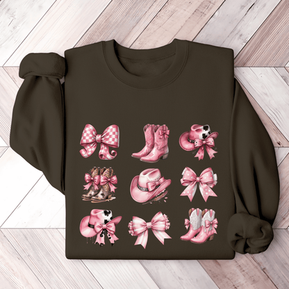 Coquette Western Sweatshirt - The Right Side PrintsCoquette Western Sweatshirtwomen's long sleeve sweatshirtBrownSmall