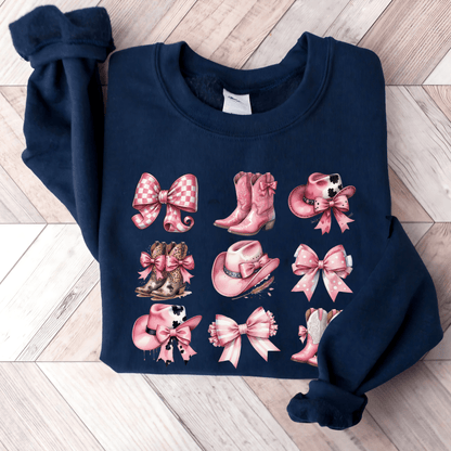 Coquette Western Sweatshirt - The Right Side PrintsCoquette Western Sweatshirtwomen's long sleeve sweatshirtNavySmall