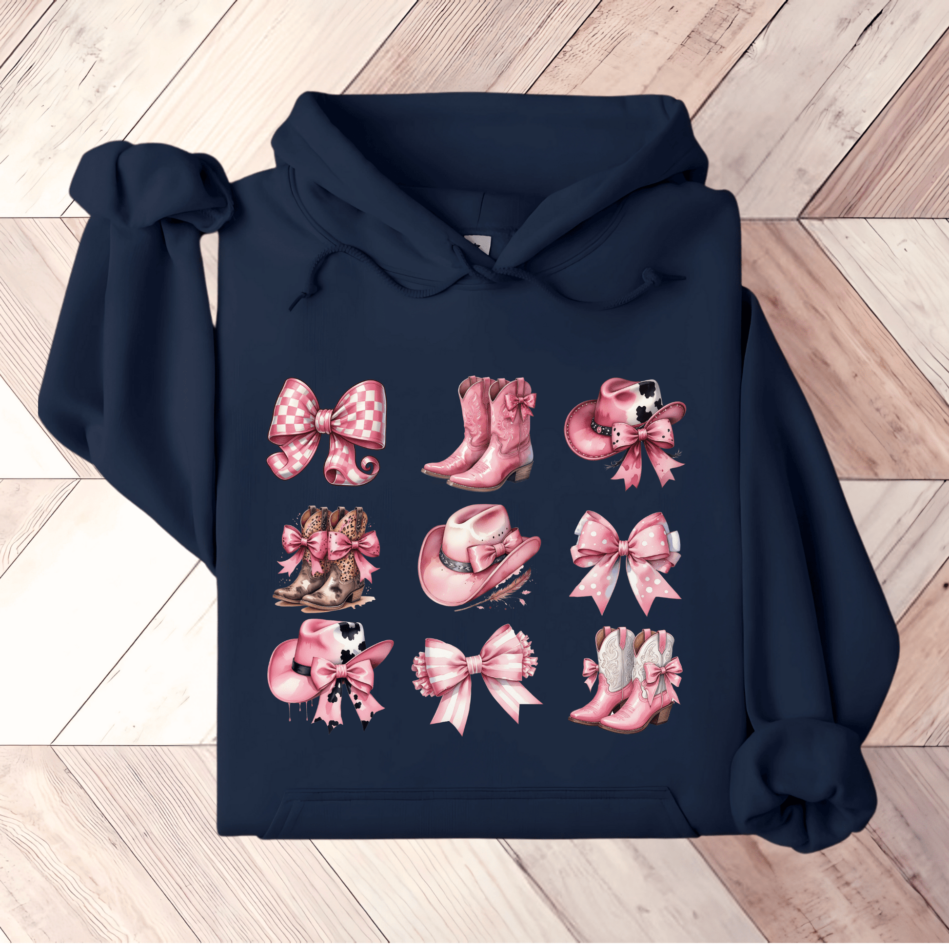 Coquette Western Hoodie - The Right Side PrintsCoquette Western Hoodiewomen's long sleeve sweatshirtMilitary GreenSmall