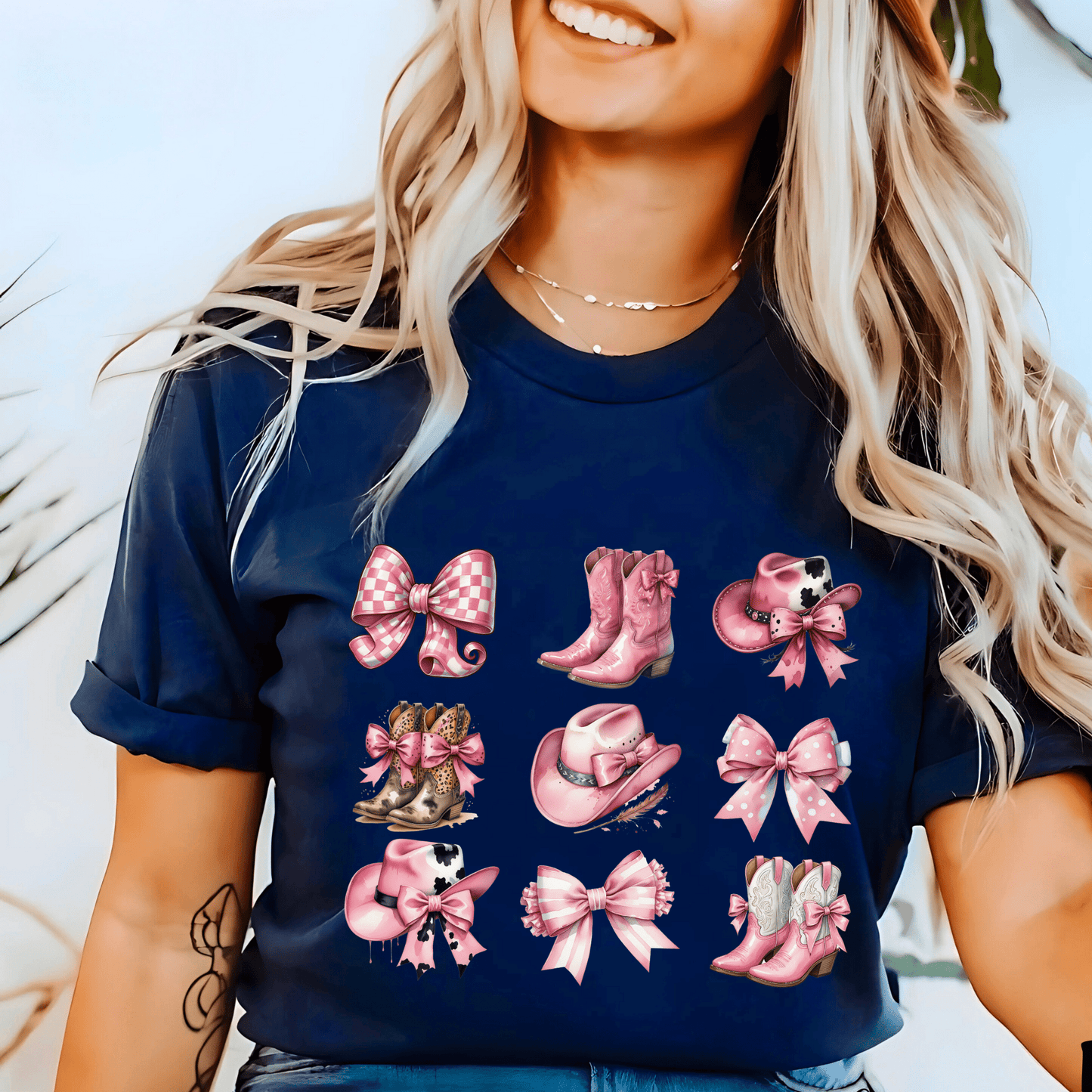 Coquette Western T-Shirt - The Right Side PrintsCoquette Western T-Shirtwomen's long sleeve sweatshirtNavySmall