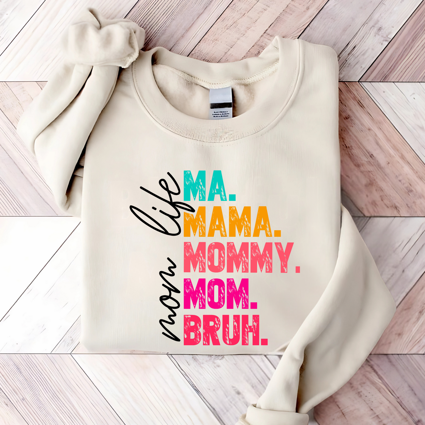 Bold mom life statement sweatshirt – stylish casual mom fashion

