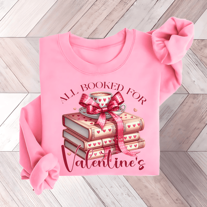 All Booked For Valentines Day Sweatshirt - The Right Side PrintsAll Booked For Valentines Day Sweatshirtwomen's long sleeve sweatshirtPinkSmall