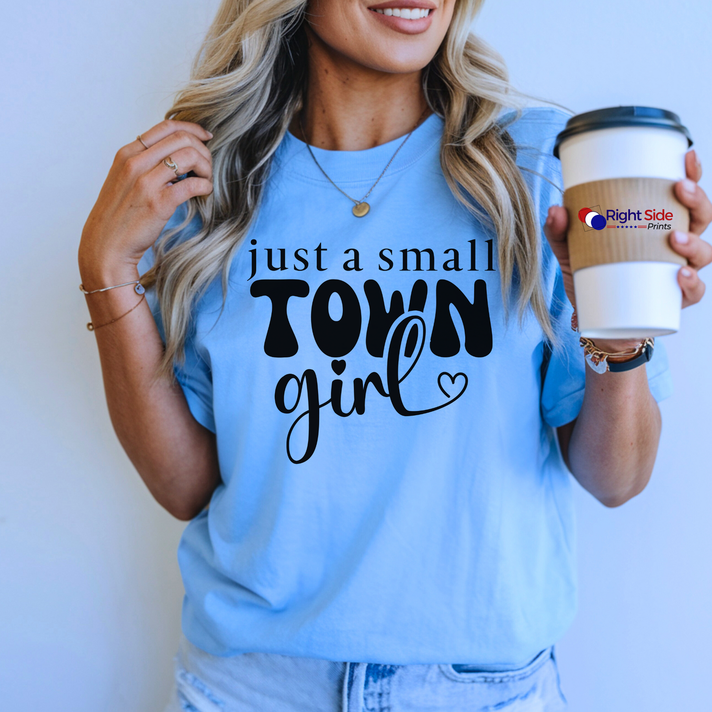Soft cotton-blend Just a Small Town Girl T-shirt – perfect for casual country outfits.