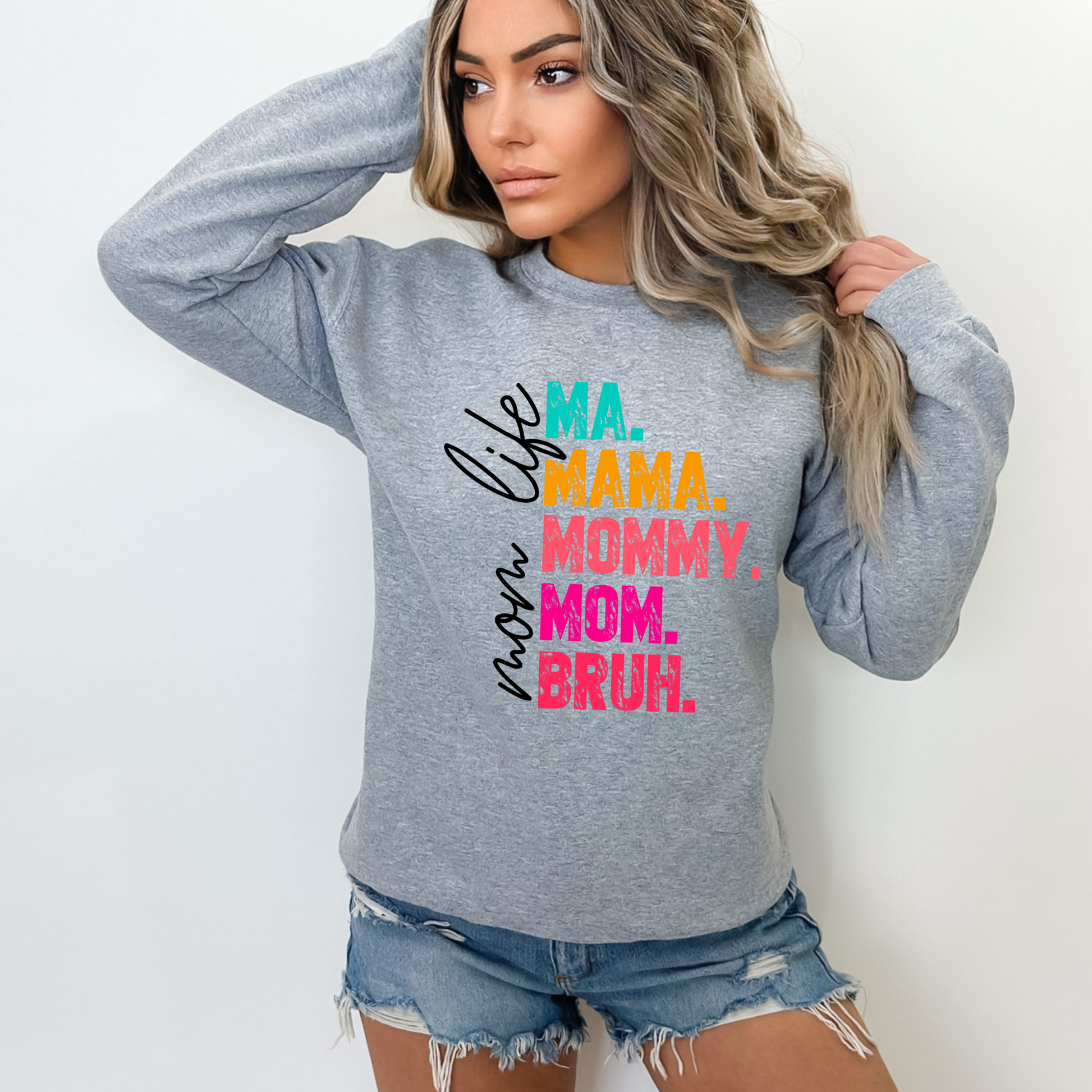 Cute and funny black sweatshirt for moms – mom life humor
