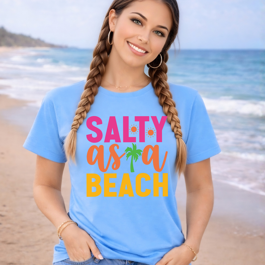 Salty As A Beach light blue t-shirt beach vacation tropical shirt