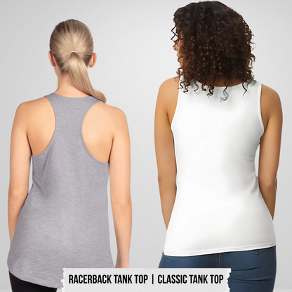 Back view comparison: racerback vs classic tank top

