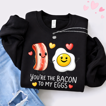valentines day shirt with you’re the bacon to my eggs cute bacon and egg couple design