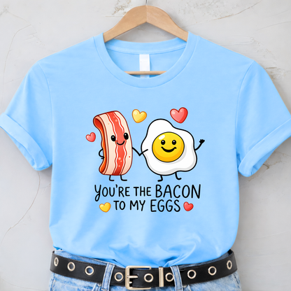 pink valentine sweatshirt featuring you’re the bacon to my eggs cute couple design