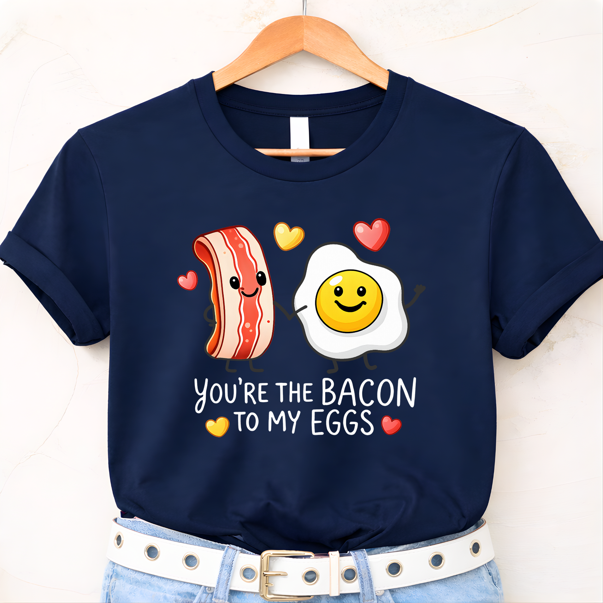 youth pink valentine sweatshirt with you’re the bacon to my eggs playful design