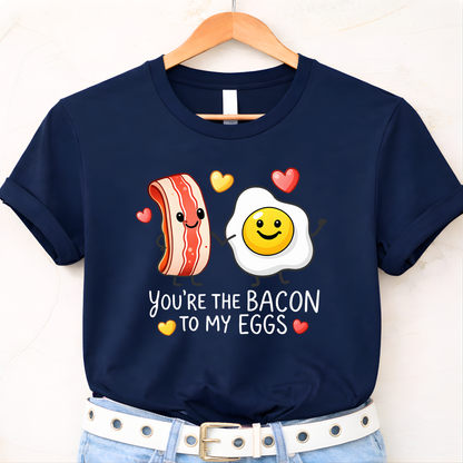 youth pink valentine sweatshirt with you’re the bacon to my eggs playful design