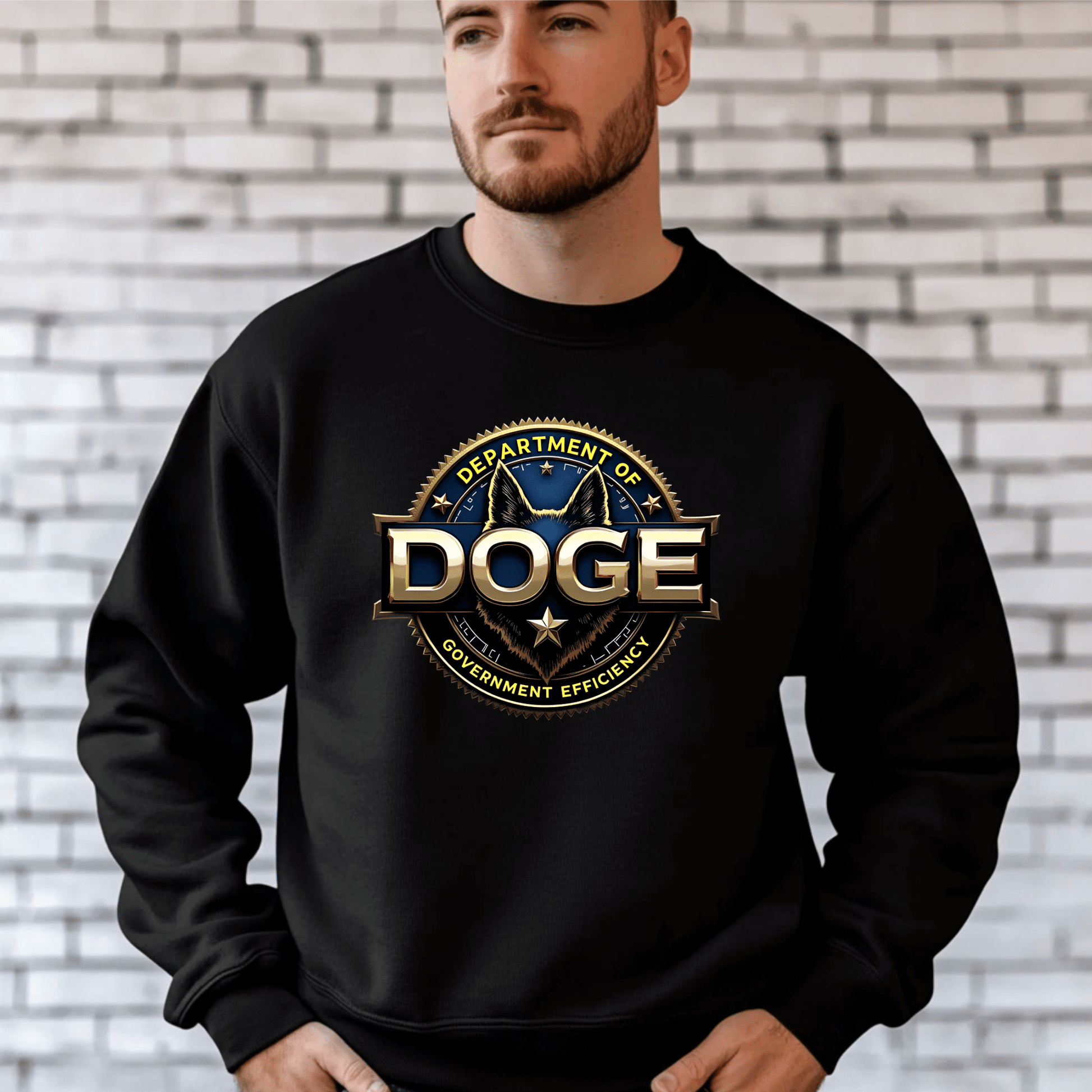 Unisex 'DOGE Dept of Government Efficiency' Graphic Sweatshirt– Political Humor Sweatshirt - The Right Side PrintsUnisex 'DOGE Dept of Government Efficiency' Graphic Sweatshirt– Political Humor SweatshirtUnisex SweatshirtBlackSmall