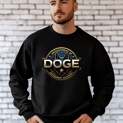 Unisex 'DOGE Dept of Government Efficiency' Graphic Sweatshirt– Political Humor Sweatshirt - The Right Side PrintsUnisex 'DOGE Dept of Government Efficiency' Graphic Sweatshirt– Political Humor SweatshirtUnisex SweatshirtBlackSmall