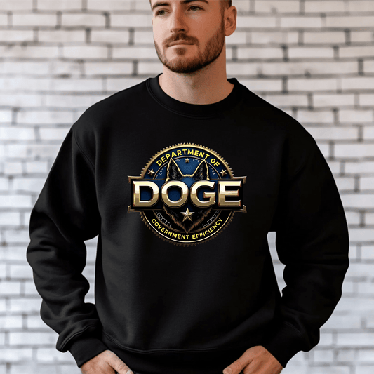 Unisex 'DOGE Dept of Government Efficiency' Graphic Sweatshirt– Political Humor Sweatshirt - The Right Side PrintsUnisex 'DOGE Dept of Government Efficiency' Graphic Sweatshirt– Political Humor SweatshirtUnisex SweatshirtBlackSmall