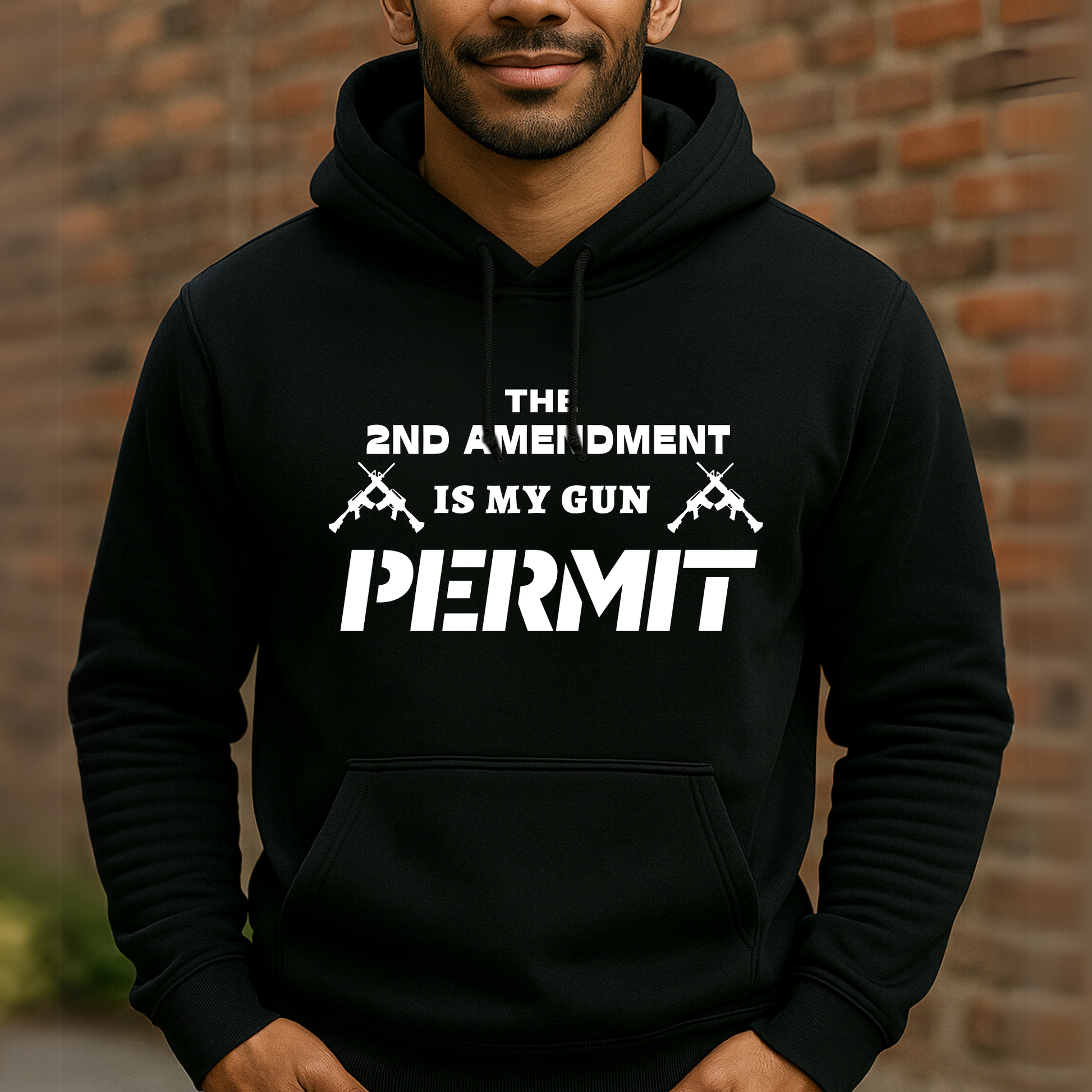 Black 2A hoodie – conservative sweatshirt with rifles graphic