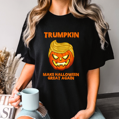 Funny Trumpkin shirt for women – Black Political Halloween tee