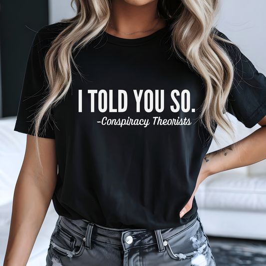 Black shirt with clean white graphic