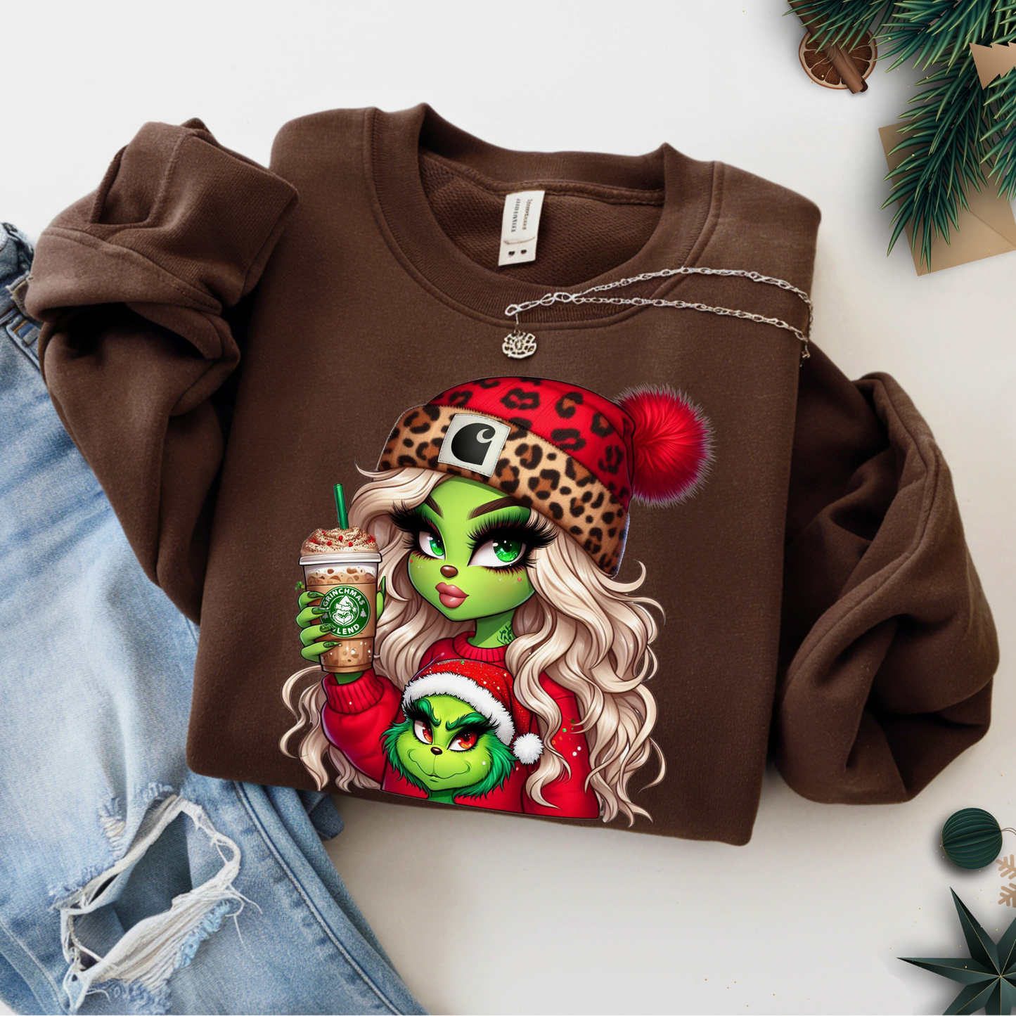Boujee Green Girl Christmas – Cute Holiday Graphic Tee, Sweatshirt & Hoodie