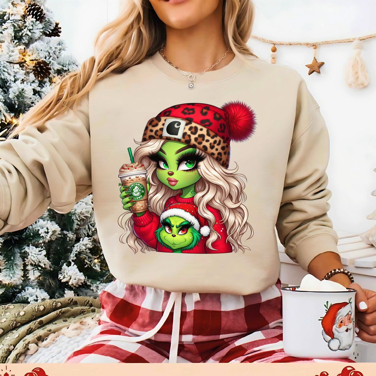 Boujee Green Girl Christmas – Cute Holiday Graphic Tee, Sweatshirt & Hoodie