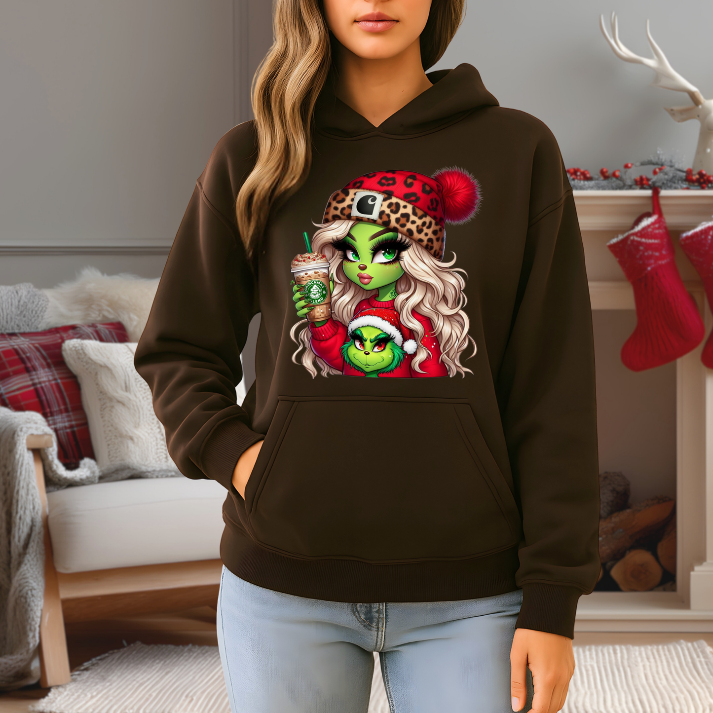Boujee Green Girl Christmas – Cute Holiday Graphic Tee, Sweatshirt & Hoodie