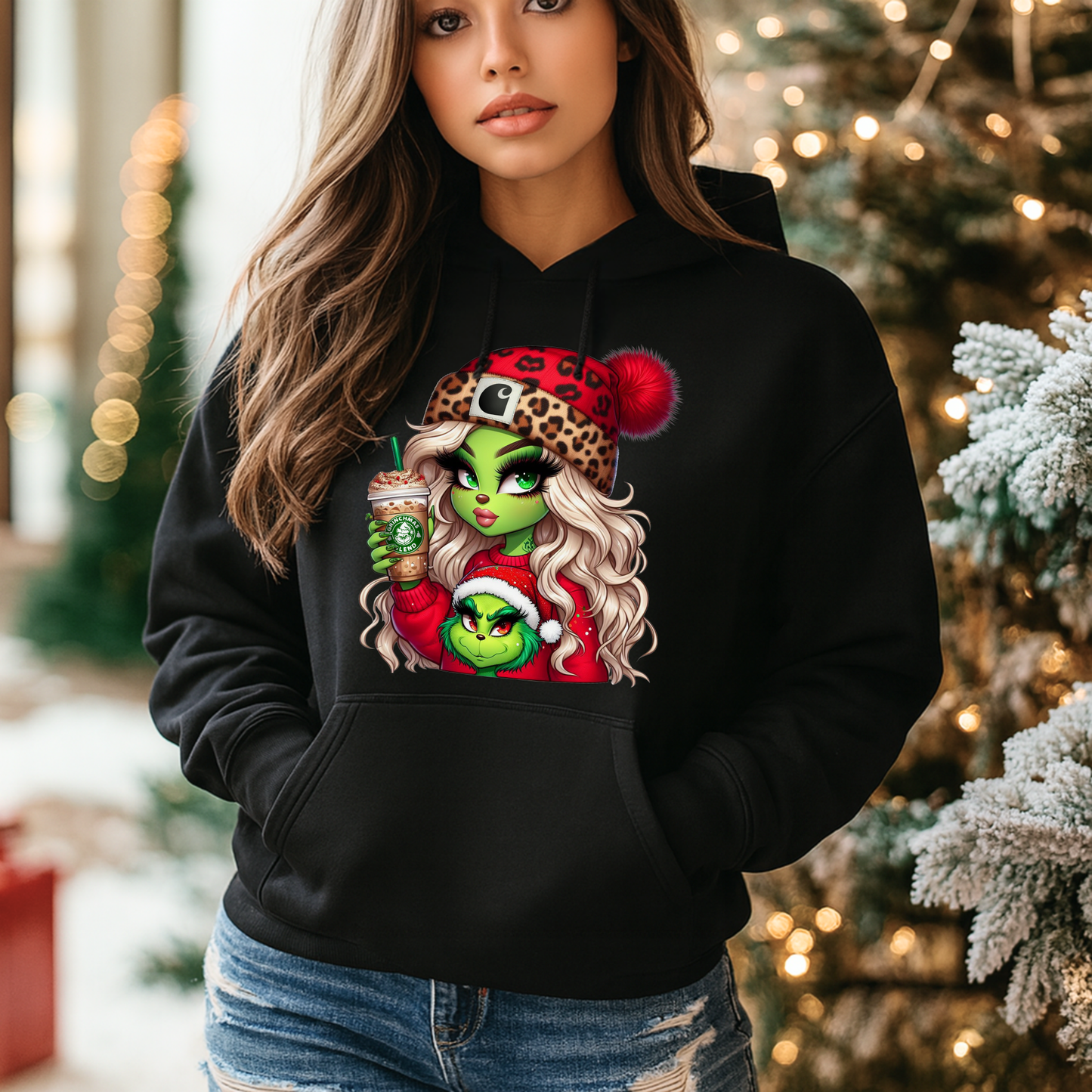 Boujee Green Girl Christmas – Cute Holiday Graphic Tee, Sweatshirt & Hoodie