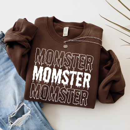 Brown Momster Sweatshirt – Cozy fall Momster Halloween sweater